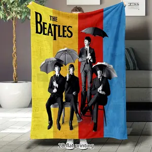Beatles tricolor background flannel blanket, super soft sofa blanket, large size Throw Blanket suitable for sofas, beds, travel, birthday and Valentine's Day themed gift.