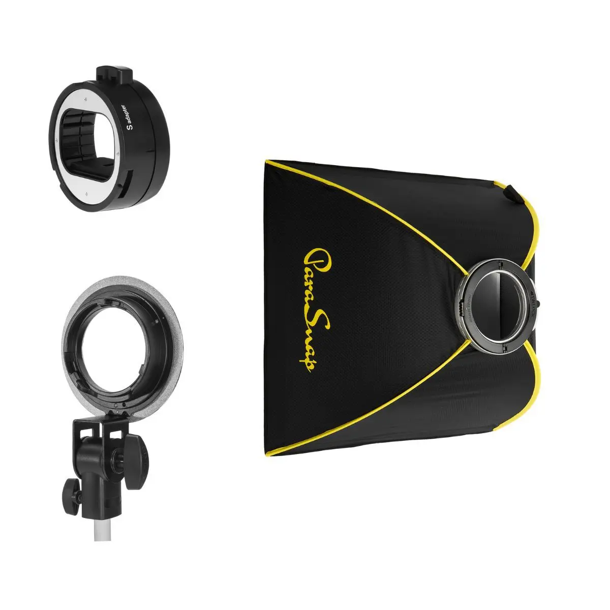 Glow ParaSnap Folding 24x24in Square New Generation SterlingFibre Flash Diffuser for Photographers, OTA-S Speedlight Mount Adapter, Instant Lock Cover, Speedlight Camera Accessories, Ota-S Mount
