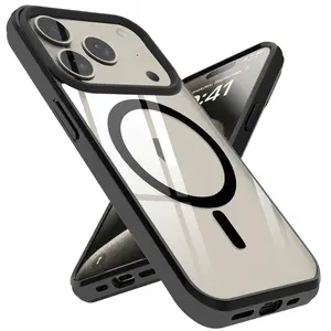 Shockproof Case for iPhone 17 16 15 14 13 12 11 Pro Max 14 15 16Plus 12 13mini XSMax XR X XS 7 8Plus Ultra-thin Transparent Magnetic Wireless Charging Phone Protection Case