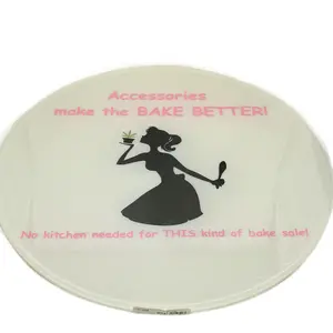 Decorative Tray Serving Platter Decor with "Accessories Make the Bake Better" Text and Silhouette Design