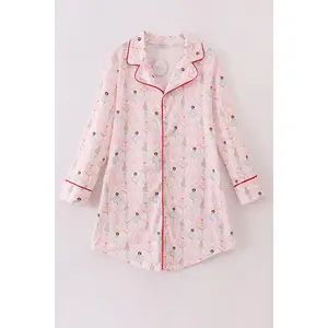 Red nutcracker print women gown