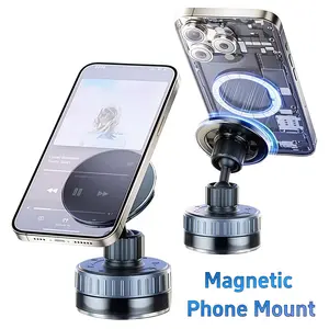 360° Magnet Car Phone Holder For Magsafe, Adjustable Magnetic Suction Cup Phone Holder Stand Mount Cradle For Car Dashboard Front Windshield Living Room Desktop Room Mirror Bedroom Wall Gym Mirror Smooth Surface,  Universal For All Smartphone
