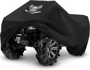 ATV Cover, Heavy Duty Black  Oxford Fabric Protective 4 Wheeler Quad Cover for 86" Kawasaki  Polaris Yamaha (86''L x 38''W x 42''H)