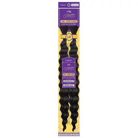 OUTRE PURPLE PACK BRAZILIAN BUNDLE 100% HUMAN HAIR BLEND BRAID - PRE STRETCHED LOOSE DEEP BULK 18/24 inch