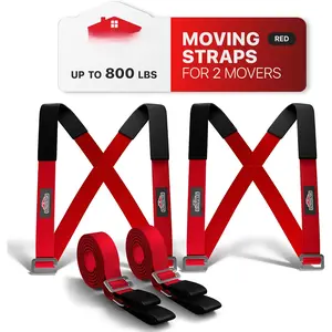 Moving Straps - 2 Pairs - Lifting Straps for 2 Movers - Furniture Moving Straps to Move Furniture Easily and Safely -  for Lifting and Moving Equipment, Appliances, Heavy Objects!