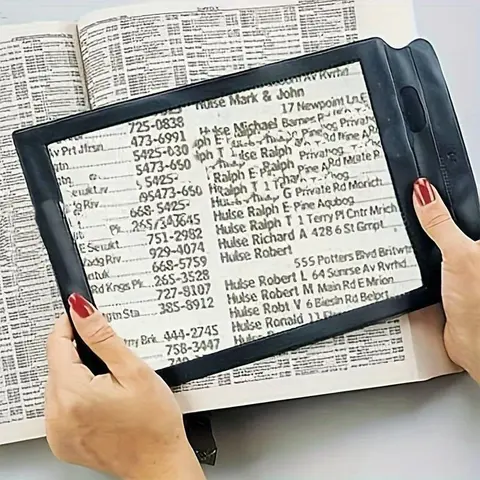 3X Large Page Magnifying Glass, Handheld Full-View Reading Aid Magnifying Glass For Seniors, Vision Impairments, Durable Home PVC Material Magnifying Glass