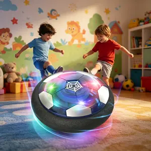 Floating Soccer Ball Toy, Rechargeable Hover Football Soft Edge, Electric Gliding Disc Game for Home Office Play Birthday Present