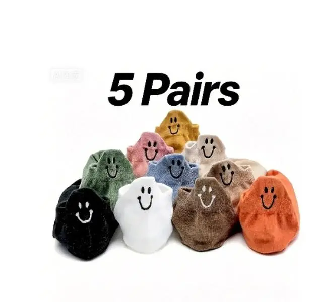 Smiley Face No Show Socks Multi Color Soft Breathable Low Cut Invisible Casual Ankle Socks # teen sock # Girls' Cozy Fluffy Fleece Sock # Shimmer Powerpuff Girl Crew Sock # Girls Pastel Quarter Socks