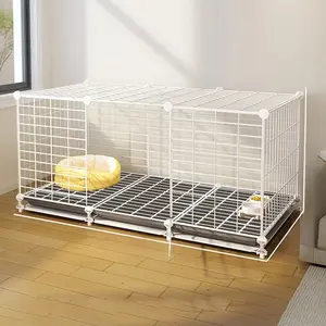 Small Dog Cage Indoor Home Pet Bed Toilet Combo, Teddy Bichon Dog Kennel, Compact Puppy Enclosure, Easy Clean Design