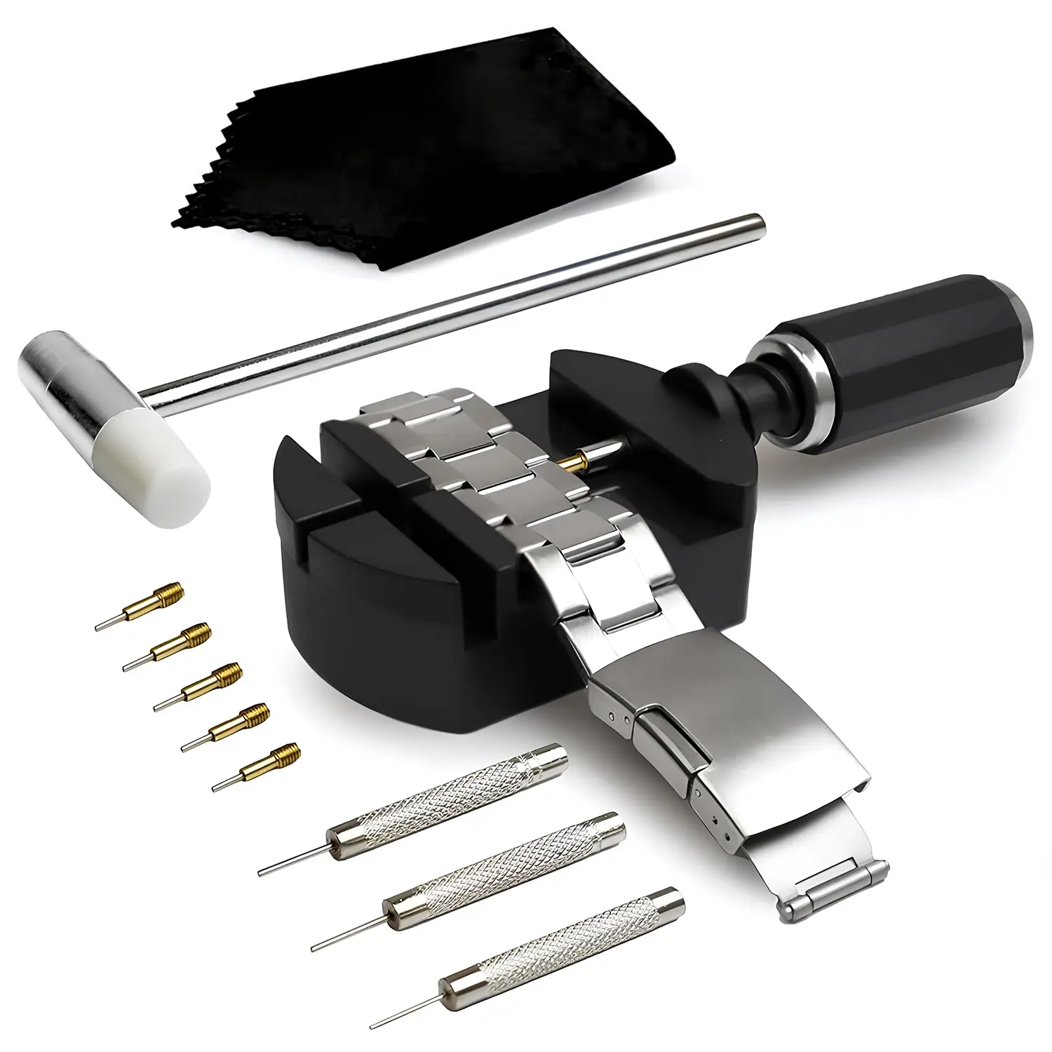 Watch Link Removal Kit, Watch Repair Kit Repair Tools & Kits, Watch Band Adjustment Strap Pin Removal Tool Kit, Watch Chain Sizing Bracelet Adjuster Resizing Tool with Pins, Spring Bar Tool, Hamme#SummerWins #DealsForYouDaysr
