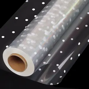 100 ftx34 in Extra Wide Clear Cellophane Wrap Roll with Irregular White Dot, Transparent Thicker Cellophane Roll,  Baskets Wrap Cellophane Film for , Gifts, Holiday, Christmas Wrapping