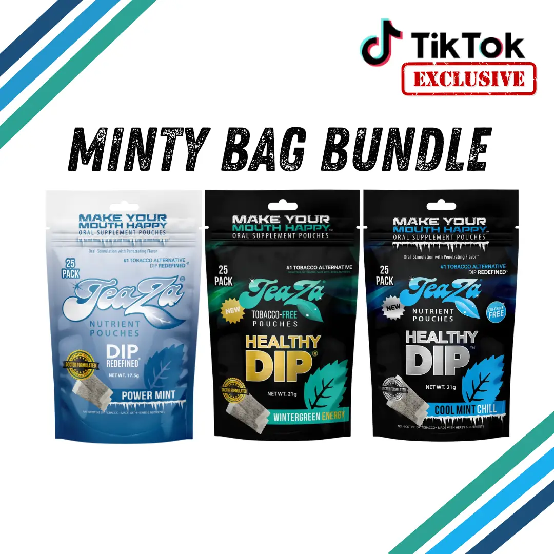 Minty Bag Bundle - TeaZa Energy Pouches with Herbal Tea and B Vitamins