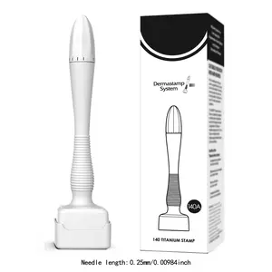 140Titanium Derma Roller - Stamp Alternative -  Skin Care Tool -  Roller for Men and Women (Black)