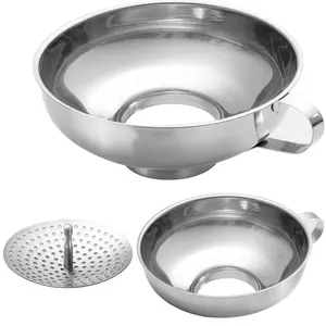 Wide Mouth Funnel 3-Piece Set with Filter Mesh, Canister Dispenser Kit, Funnel Filtration Set, Ideal for Kitchen & Home Use