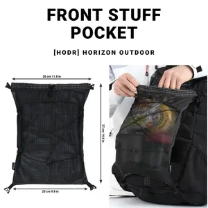 Hodr Kangaroo Modular Backpack, Expandable Storage Bag, 6L, Ultra-Light, 58g, Gridstop, Ideal for Hiking, Ul Gear Beaver Tail