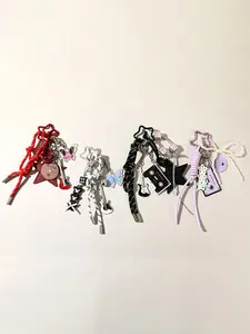 Cute Guitar Design Keychain, Handmade Braided Keychain for Women & Men, Fashion Accessories for Bag & Car Key Decoration