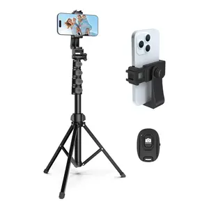 64" Tripod for Cell Phone & Camera with Remote - Sturdy Stainless Steel & Aluminum Alloy Stand for Multi-Angle Shots & Stable Video Recording