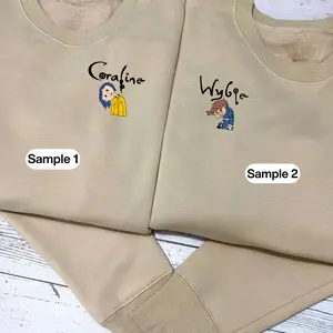 Coraline & Wybie Sweatshirt Cartoon Family Matching Embroidery Sweatshirt Couple Matching