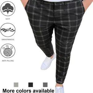 Grand Opening Offer - Men’s Plaid Dress Pants, Casual Men’s Dress Pants, Men’s Bottoms, Suitable for Daily Commuting, Non-Stretch Fabric, Fashionable Casual Style