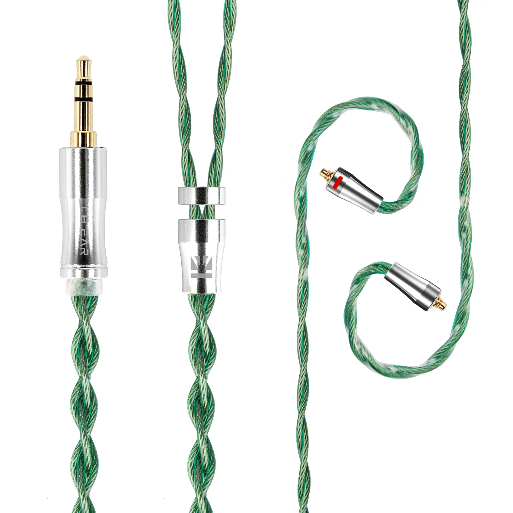 KBEAR Aegis QDC 3.5mm  4-Core Premium Audio Cable Extension Cords for Wired Earphones/Headsets/IEM, Upgrade OFC Cable, IEM Replacement with 2Pin/MMCX/QDC Connectors for KZ/KBEAR/CCZ Earbuds, 2Pin 3.5, Anti-Tangling