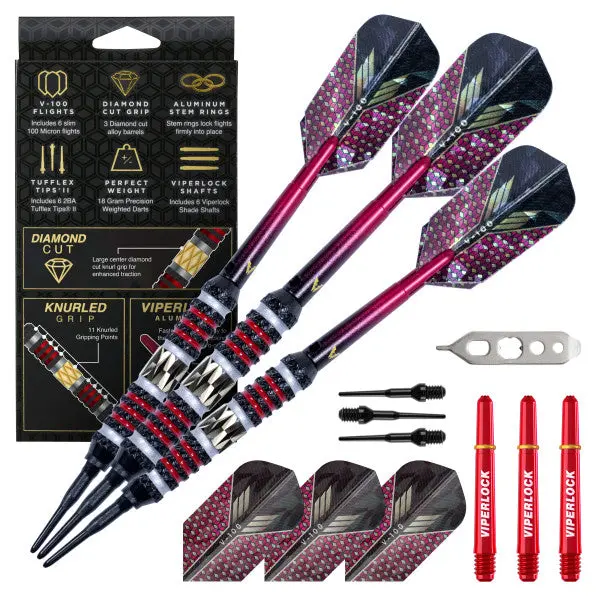 Soft Tip Darts Set for Electronic Dartboards - Lightweight Wizard Style with Coated Alloy Barrels, Wizard Graphics, Diamond Grip & Viperlock Rings, Brass, Dart Games, Secure Lock Grip, Electronic/ Sisal, Bold Paint, Etched Finish, Consistent Grip