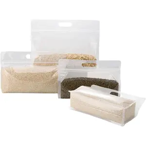 50 count Clear Resealable Bags with  bottom, 9.5" x 6.7" Zipper  Storage Bags with Handle, Stand Up, , Sealable, for Packaging Products