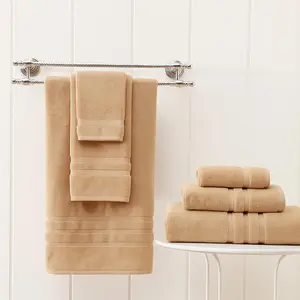 Veteran Textile LLC- 6 Pieces - Turkish Cotton - Luxury Towel Set for Bathroom & Kitchen, 2 Bath Towels, 2 Hand Towels & 2 WashCloths *Valued $79.99* (Oxford Tan)