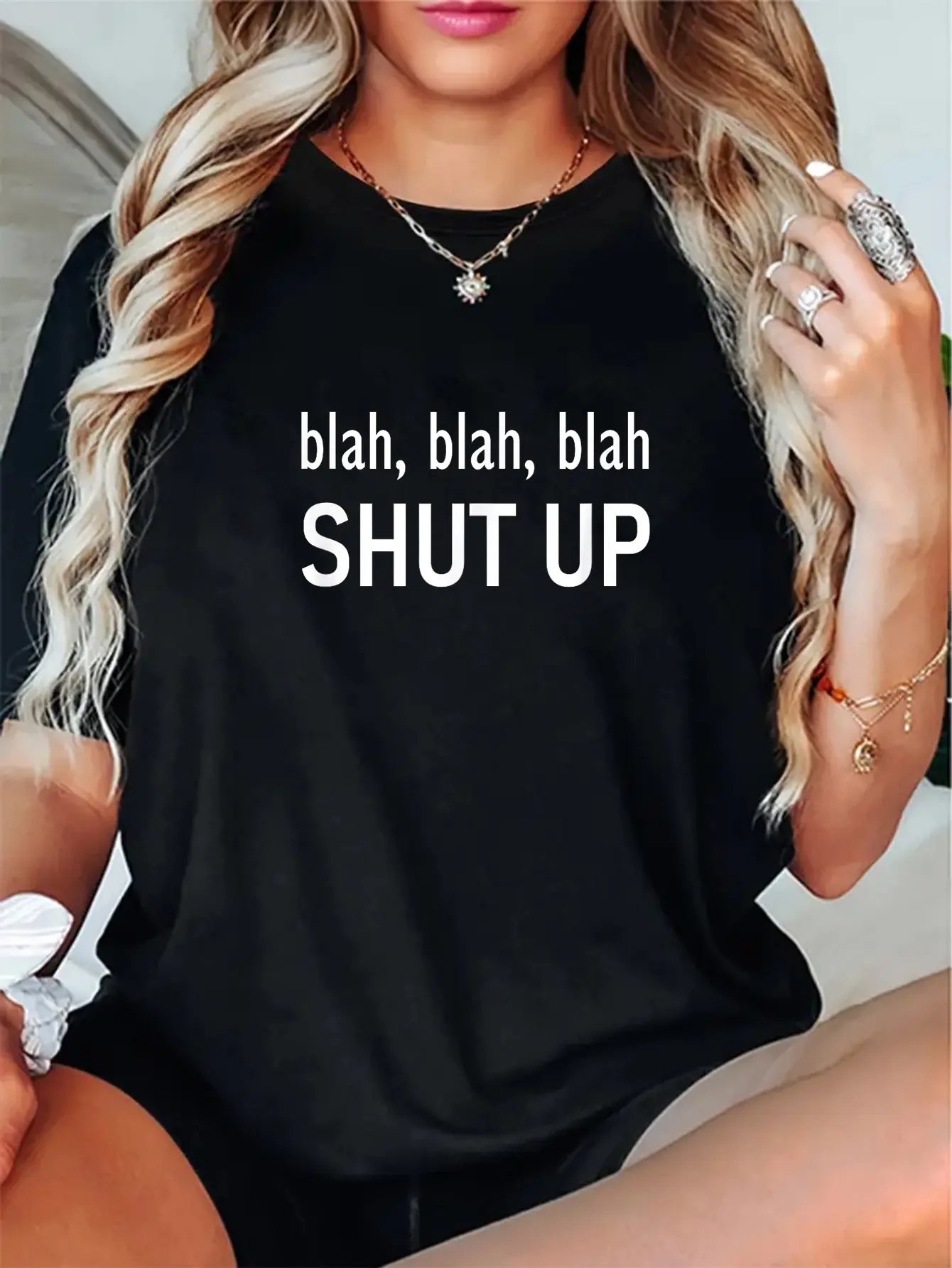 100% Cotton Blah Blah Blah Shut Up, Funny, Jokes, Sarcastic T-Shirt