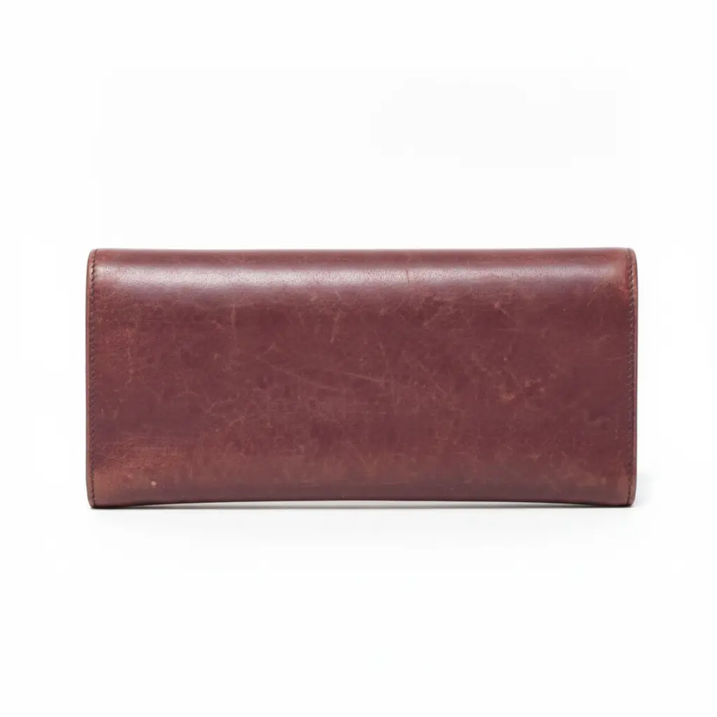 Pre-owned Other Other Cartier Long Wallet Bordeaux Leather 12836006248/727117
