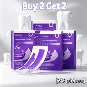 [buy 2 get 2]Teeth Cleaning Patches for Daily Dental Care, Purple Tooth Strips with Colour Correction, Gentle Brightening, Gum Care & Stain Removal, Suitable for Sensitive Teeth Brightening Correction Cosmetic Daily Gel whiten session