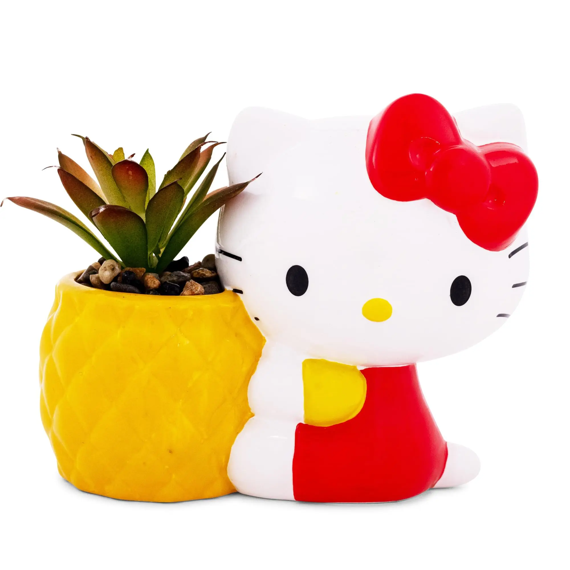Sanrio Hello Kitty Pineapple Ceramic Mini Planter With Artificial Succulent Sanrio Hello Kitty Pineapple Ceramic Mini Planter With Artificial Succulent