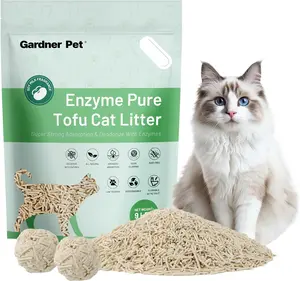 Flushable Clumping Tofu Cat Litter, Low Dust, Odor Control, Plant-Based Natural Kitten Litter with Fast Absorption & Low Tracking