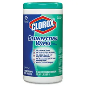 212 MAIN Clorox CLO15949CT Large Pre-Moistened Disinfecting Wipes, Fresh Scent, 75 Wipes per Canister, 6 Per Carton, Virus Killer, Household Items for Cleaning Mirrors