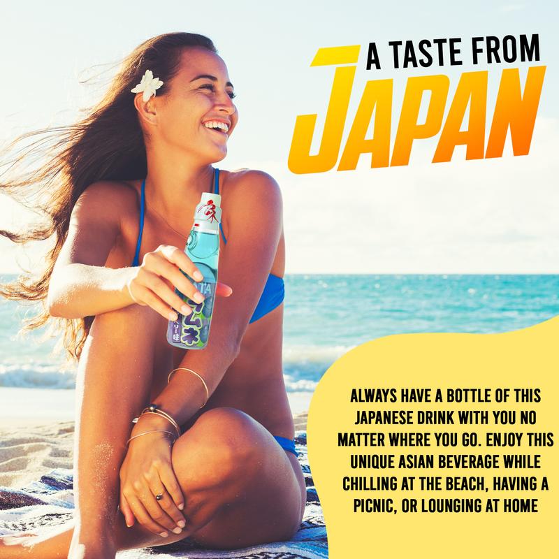HATA Fusion Select Ramune Japanese Soda Classic Carbonated Fizzy Drink in Codd-Neck Bottles with Marble Stoppers 6.76 oz 6-Pack Original