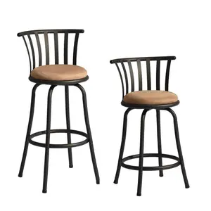 Pistil Adjustable Microsuede Barstools with 360-Degree Swivel Function Sturdy Metal Frame for Modern Kitchens or Home Bars