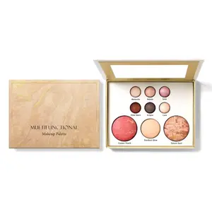 4-in-1 Full Face Value Palette - Budget-Friendly Eyeshadow, Blush, Bronzer & Glow Highlighter Set for Daily Glam Makeup Cosmetic