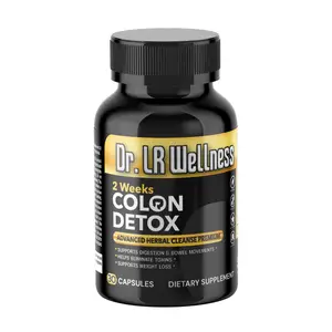 Desintoxicación de colon de 2 semanas - Apoyo intestinal y de colon | Sin cafeína | Fórmula avanzada con sen, cáscara sagrada y cáscara de psyllium | Sin GMO | 30 cápsulas.