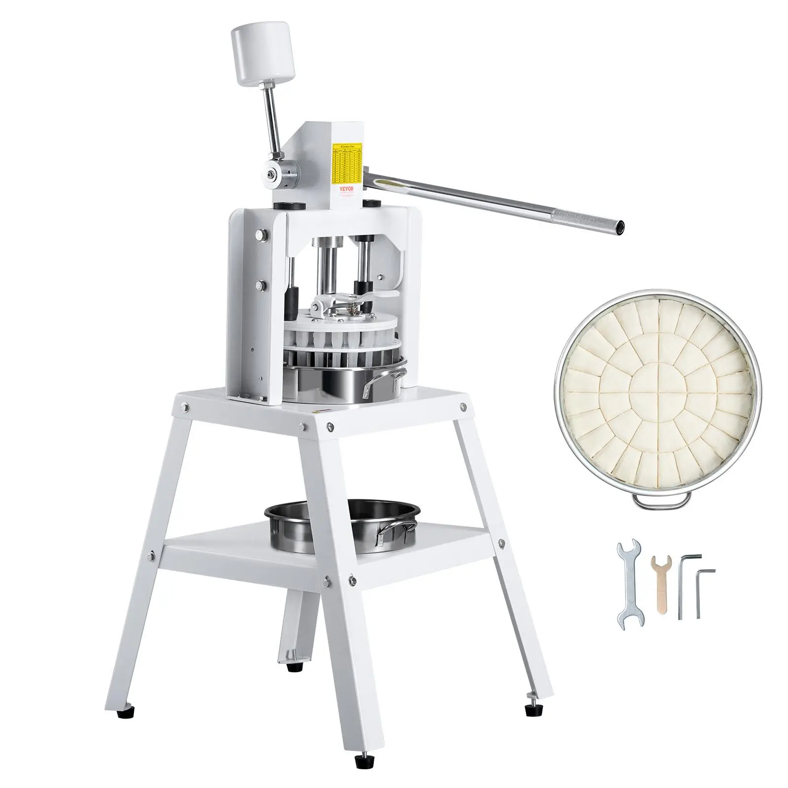 VEVOR Dough Divider Rounder,  40PCS Manual Dough Equal Divider Machine, 1.06oz - 4.94oz Hand Press Dough Cutter with 304 Stainless Steel Tray and Blade, Bread Maker for Bakery, Restaurant, Commercial#BackToSchool