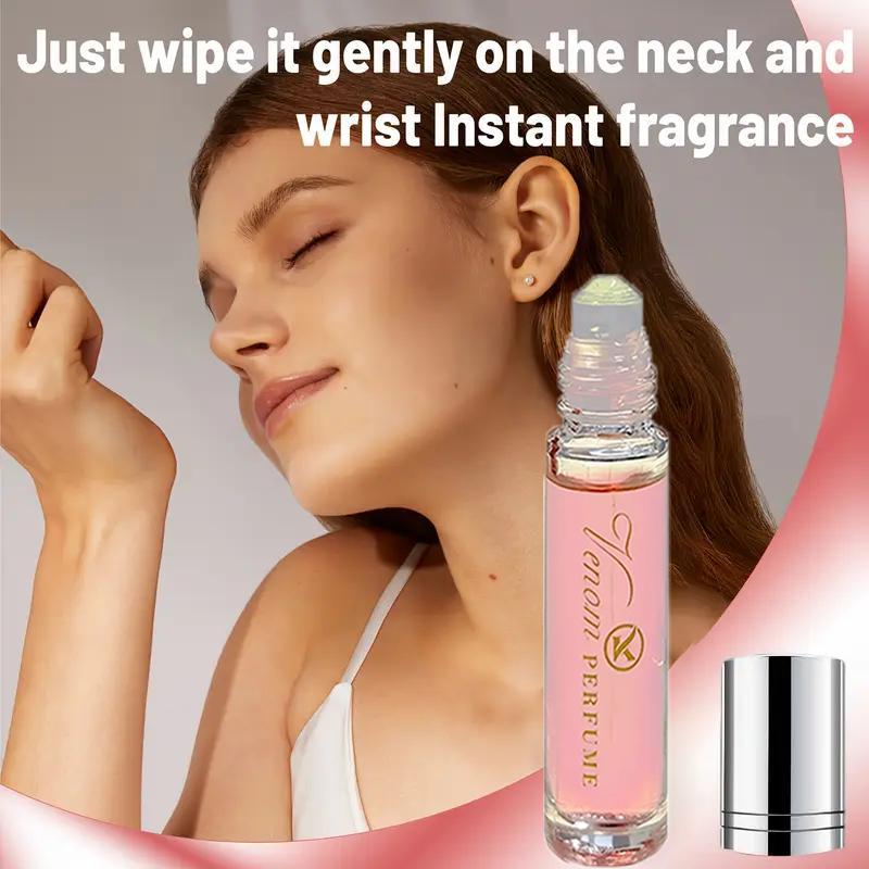 3-Pack Female Pheromone Perume -FreshTrendsScent,Alcohol-Free,Long-Lasting 0.34 0z RollerballDesign, Pink And Gold Design, ldeal Valentine's Day OrBirthday Gift pheromone perfume oil enhanced scent scent pheromone