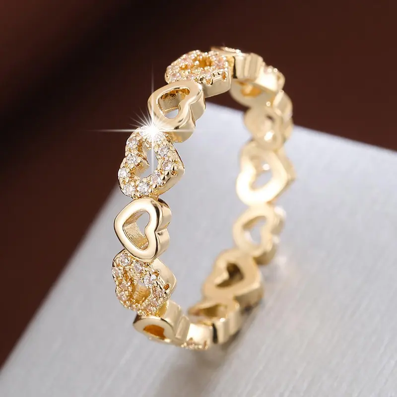 Mother's Day Gift Heart Design Promise Ring, Fashion Engagement Ring for Women, heart shaped ring, fashion heart rings, Trendy All-match & Exquisite Jewelry for Birthday Gift, Beautiful Rings