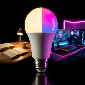 Smart Light Bulbs E26, WiFi & Bluetooth Color Changing LED Bulb with Music Sync, Alexa/Google Assistant Compatible, 16M RGB & Tunable White (2700K-6500K) Dimmable Light for Gaming/Bedroom, 9W 800lm Dimmable Led Lights, Interior Led Lights