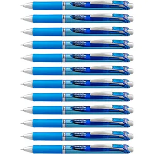 Pentel EnerGel Deluxe RTX Retractable Liquid Gel Pen, Medium Line, Needle Tip, Blue Ink, Box of 12 (BLN77-C), 0.7mm needle