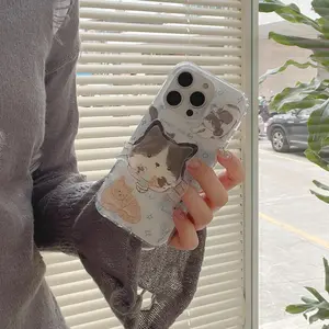 Cute Cat Pattern Phone Case, Decorative Phone Protector Cover, Phone Accessories Compatible with iPhone 16 Pro Max 15 Pro Max 14 Pro 13 Pro 12, Casing