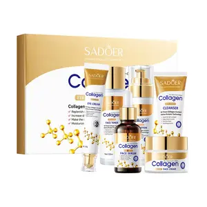 Collagen anti-wrinkle firming six-piece set Collagen Lift Kit: facial cleanser, toner, lotion, serum, face cream, eye cream; anti-aging and firming, moisturizing, smoothing, Hydrating, exquisite gift box, suitable for all skin types, Mother's Day gift