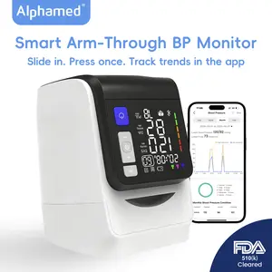 【FathersDayGift】 Alphamed Smart Upper Arm Blood Pressure Monitor Led Display, One-Touch Measurement, High Accuracy, No Cuff 199x3 Reading Memory, Medical Grade Bp Monitor for Family Health Monitoring Equipment & fathersdaygift