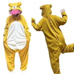 Japanese Cartoon Character Rilakkuma Cute Anime Jumpsuit Pajamas Kigurumi Bear Sister Adult Kawaii Anime Peripheral Pajamas Gift