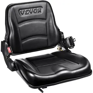 VEVOR Universal Forklift Seat, Fold Down Tractor Seat with Adjustable Angle Back and Micro Switch, 6.3 - 13.4 inch Extended Slot Comfortable Forklift Seat for Tractor Loader ExcavatorVEVOR Super Brand Day