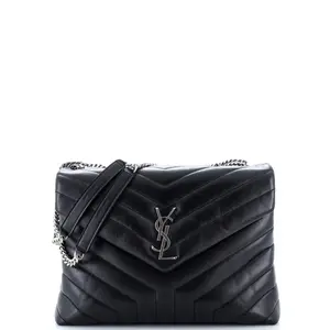 Pre-owned Yves Saint Laurent Leather Shoulder Bags Saint Laurent Loulou Shoulder Bag Matelasse Chevron Medium by Rebag