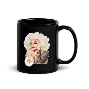 6 (@callher6) Portrait Black Glossy Mug