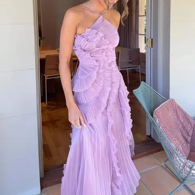 Plt Plus Candy Pink Woven Bandeau Ruched Skater Midaxi Dress